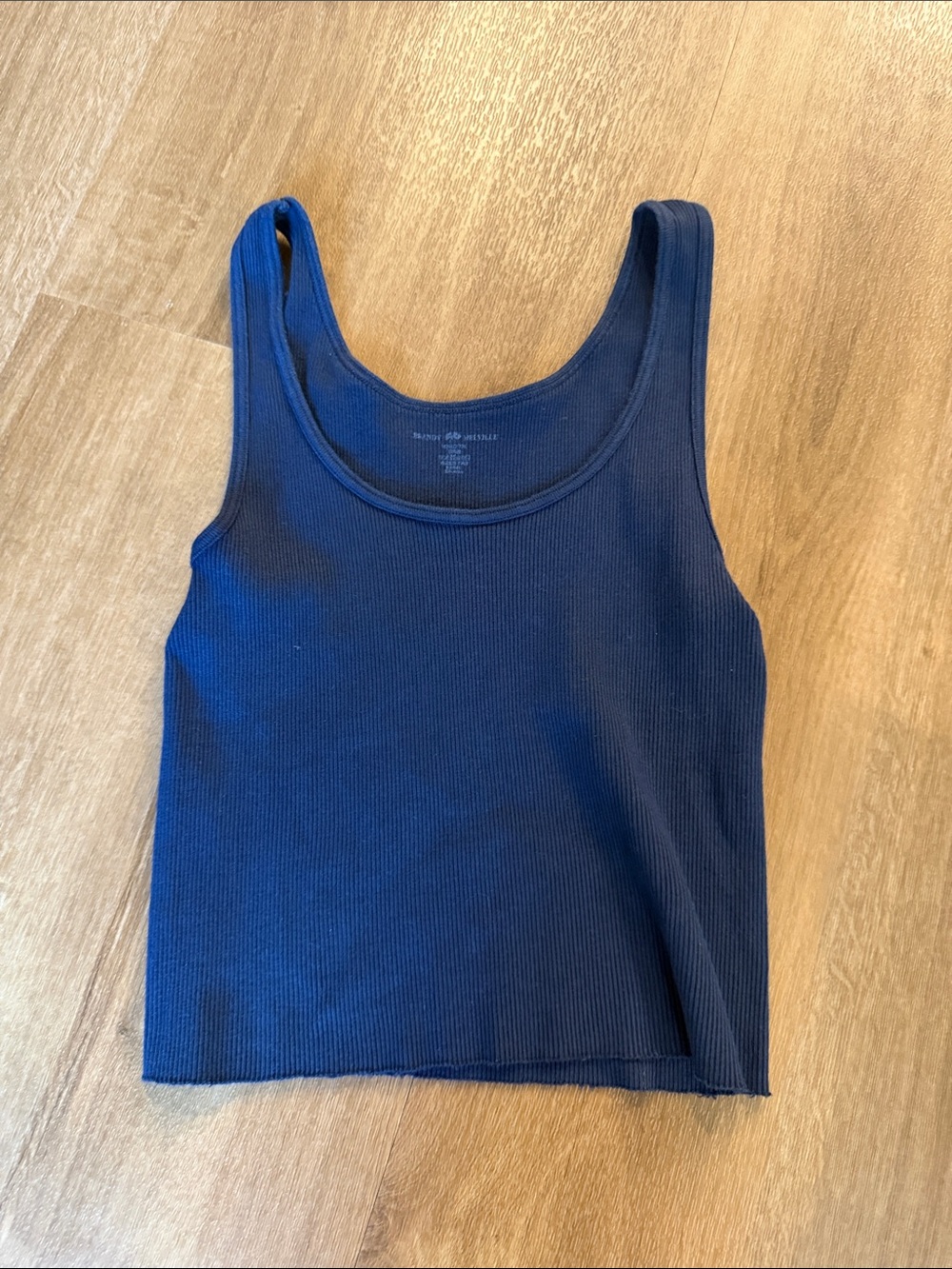 Brandy Melville Navy Ribbed Scoop Tank